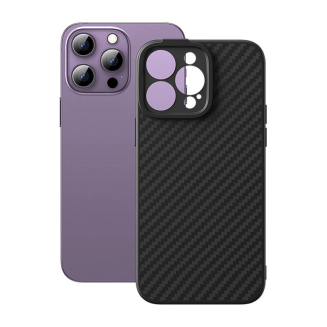 Zestaw ochronny BASEUS Synthetic Fiber iPhone 14 Pro (czarne) - 3