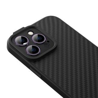 Zestaw ochronny BASEUS Synthetic Fiber iPhone 14 Pro (czarne) - 5