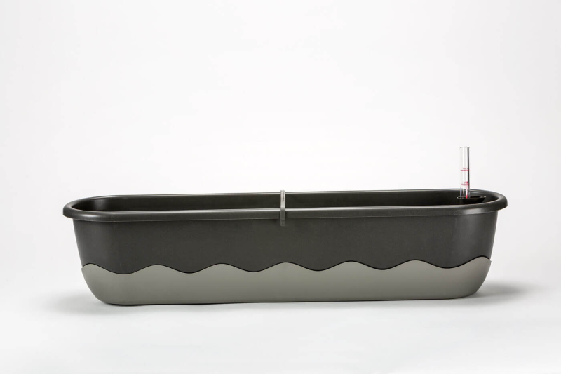 PLASTIA MARETA Donica samonawadniająca prostokątna 80x20 cm szary