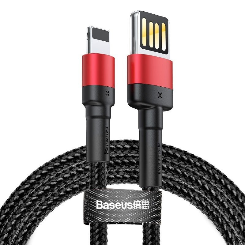  BASEUS Cafule USB-A-Lightning Cable 1m Double-Sided (Black-Red)