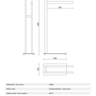 Stojak na ręczniki Zack Linea mat - 3