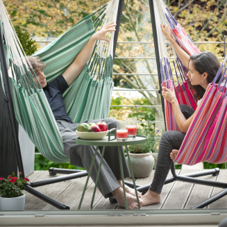 Fotel hamakowy ze stojakiem La Siesta Fiji Organic Nougat Comfort - 10