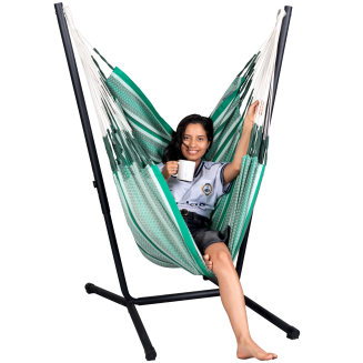  La Siesta Fiji Organic Nougat Comfort Hammock Chair with Stand - 7