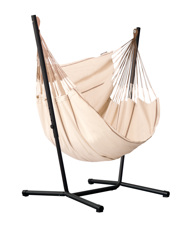 Fotel hamakowy ze stojakiem La Siesta Fiji Organic Nougat Comfort