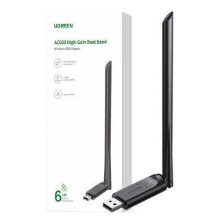 Karta sieciowa USB UGREEN 90339 Wi-Fi (czarna) - 2