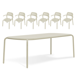 ZESTAW: Stół ogrodowy Fatboy Tablo Toní  + 6 x Fotel ogrodowy Fatboy Armchair Toní - 3