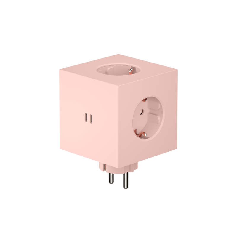 Rozszerzacz gniazd Avolt Square 2 z podwójnym USB-C o mocy 30 W różowy