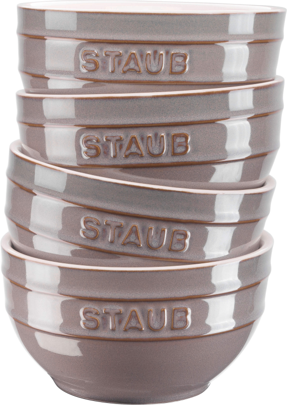  Set of 4 Staub round bowls - 14 cm, Antique gray