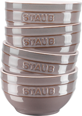  Set of 4 Staub round bowls - 14 cm, Antique gray