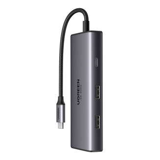 Adapter 6w1 UGREEN CM498 Hub USB do 2x USB-A 3.0, USB-C 3.0, 2xHDMI, PD - 2