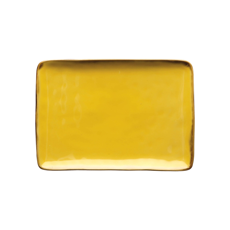  Rose&Tulipani | Set of 2 Concerto Ocra rectangular plates - Yellow, 27 x 19 cm