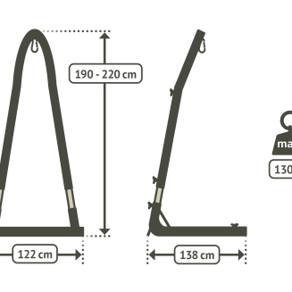  Adjustable stand for the La Siesta Amura Anthracite hammock chair - 10