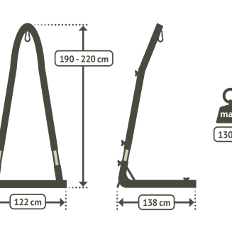 Regulowany stojak na fotel hamakowy La Siesta Amura Anthracite - 10