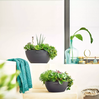  Lechuza Cubeto Stone planter 40 graphite black - 5