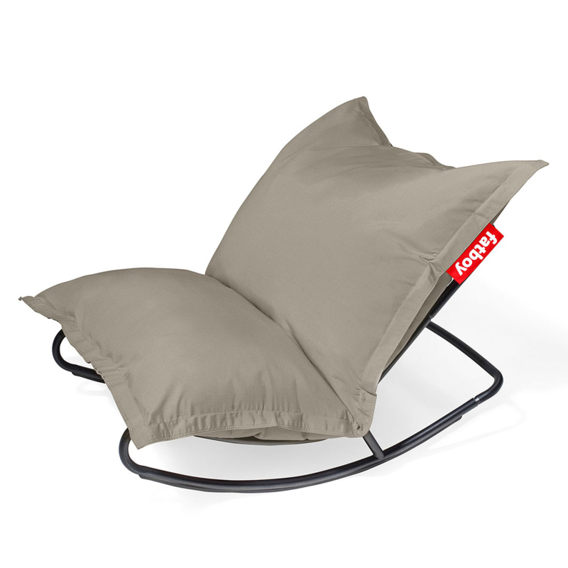  Combi deal: Rock 'n Roll Black + Fatboy The Original Outdoor Gray Taupe Pouffe