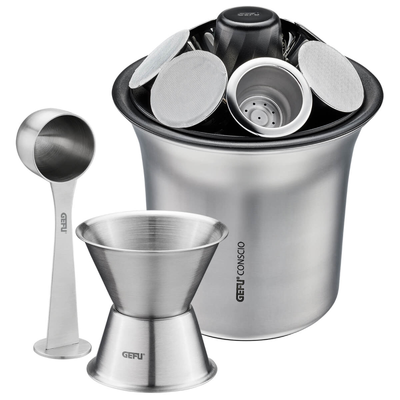 A set for preparing coffee from Gefu Conscio capsules