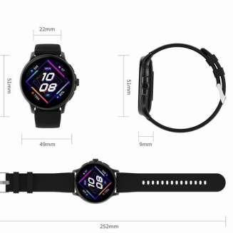 Smartwatch Damski GRAVITY GT12-7 Czarny Pasek Silikonowy + Srebrna Bransoleta - 24