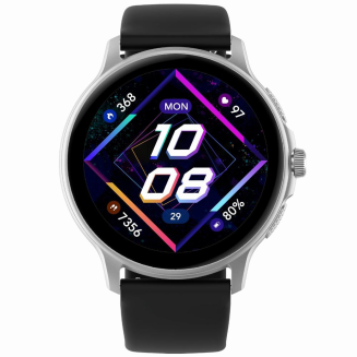 Smartwatch Damski GRAVITY GT12-7 Czarny Pasek Silikonowy + Srebrna Bransoleta - 5