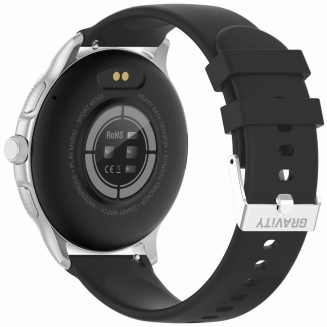 Smartwatch Damski GRAVITY GT12-7 Czarny Pasek Silikonowy + Srebrna Bransoleta - 9