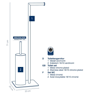 Stojak na szczotkę i papier toaletowy Kela Style Chrome - 5