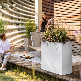  Lechuza Canto Stone 80 wide white quartz flowerpot - 6