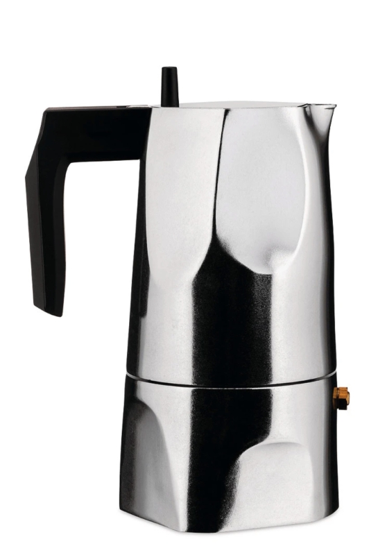 Alessi Ossidiana coffee maker for 3 cups, silver