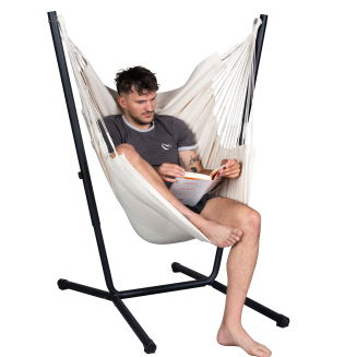 Fotel hamakowy ze stojakiem La Siesta Fiji Organic Latte Basic - 3