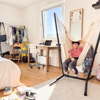 Fotel hamakowy ze stojakiem La Siesta Fiji Organic Latte Basic - 5