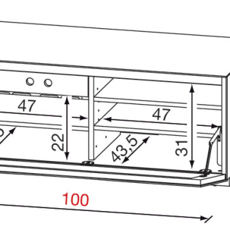Stolik RTV Munari Modena 100x50x41cm 4 kolory - 12
