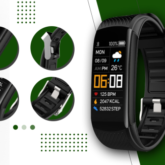 Smartwatch GIEWONT Czarno Zielony 2 Paski GW200-5 - 2