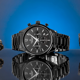 Zegarek Męski Giewont Chronograph Sapphire Czarny GW6310-B1 - 5