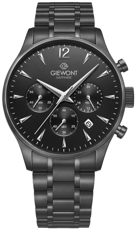 Zegarek Męski Giewont Chronograph Sapphire Czarny GW6310-B1