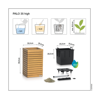 Donica Lechuza Palo natural wood 35 kolumna - 4