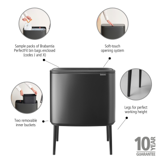 Kosz Brabantia Bo Touch Bin 23+11l Confident Grey - 13