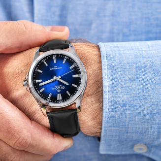 Zegarek Męski Giewont Elegance Sapphire Czarno Niebieski GW5160-A3 - 3