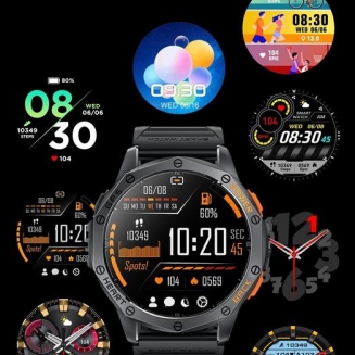 Smartwatch Męski GRAVITY GPS GT24-2 Czarny Pasek Silikonowy + Biały Pasek Silikonowy - 27