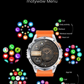 Smartwatch Męski GRAVITY GPS GT24-2 Czarny Pasek Silikonowy + Biały Pasek Silikonowy - 28
