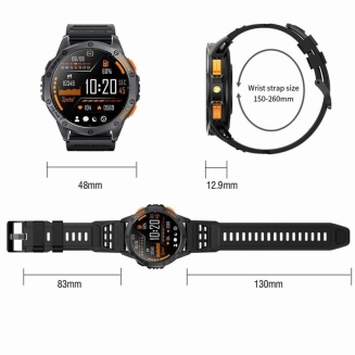 Smartwatch Męski GRAVITY GPS GT24-2 Czarny Pasek Silikonowy + Biały Pasek Silikonowy - 30