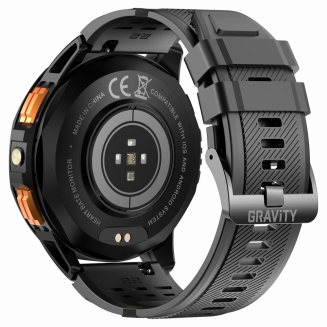 Smartwatch Męski GRAVITY GPS GT24-2 Czarny Pasek Silikonowy + Biały Pasek Silikonowy - 12