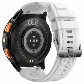 Smartwatch Męski GRAVITY GPS GT24-2 Czarny Pasek Silikonowy + Biały Pasek Silikonowy - 13