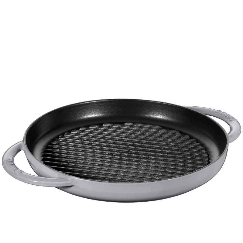 Żeliwna patelnia grillowa Staub z dwoma uchwytami 30 cm graphite Grey | JESIENNA PROMOCJA