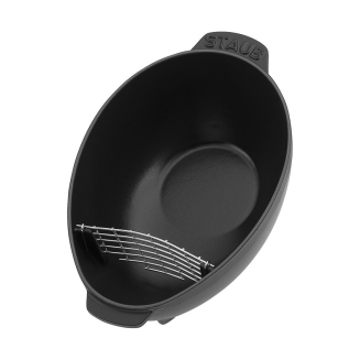 Garnek żeliwny owalny małż Staub - 2 ltr, Czarny - 2