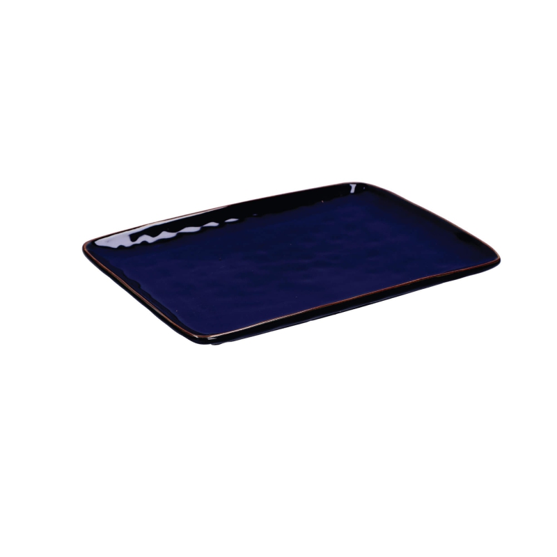  Rose&Tulipani | Set of 2 Concerto Blu Cobalto rectangular plates - Cobalt, 27 x 19 cm