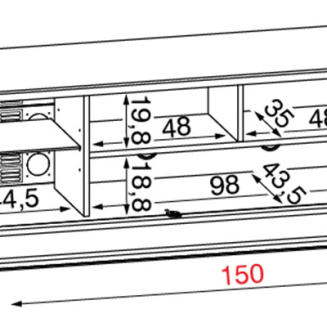 Stolik RTV Munari Mo&Ma 150x50x51 cm 3 kolory - 6