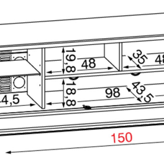 Stolik RTV Munari Mo&Ma 150x50x51 cm 3 kolory - 6