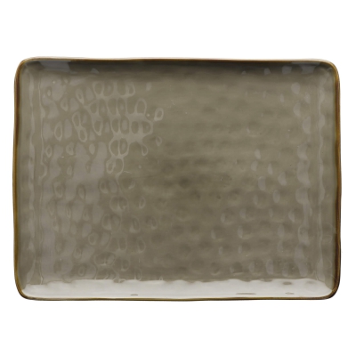  Rose&Tulipani | Concerto Grigio Tortora rectangular plate - Gray-brown, 36 x 26.5 cm