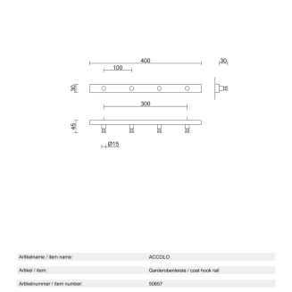 Wieszak ścienny Zack Accolo 40 cm mat - 4