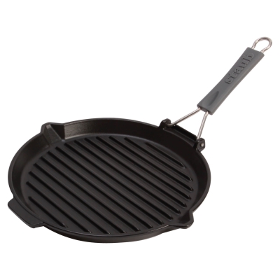  Staub round cast iron grill pan - 27 cm, Black