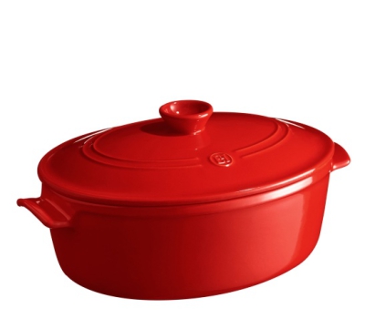 Emile Henry oval ceramic pot, 6 l, red