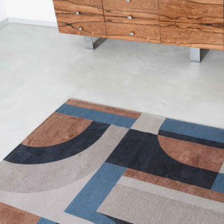 Okrągły dywan Louis de Poortere Nuance Module camel blue - 5